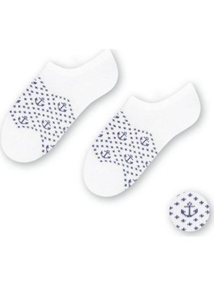 Bílé dětské bambusové ponožky s kotvičkami Art.152
