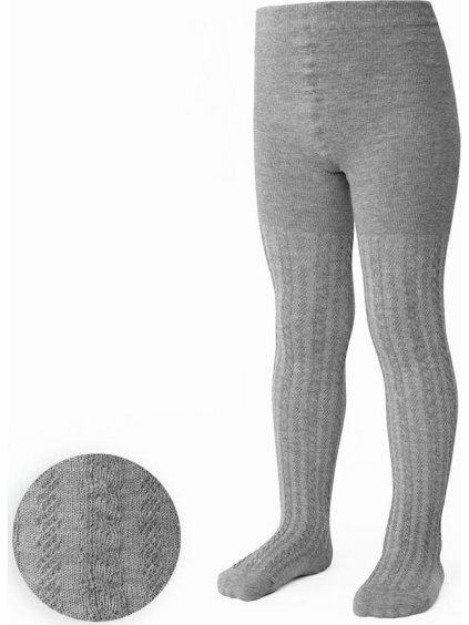 Šedé dívčí punčochy s pleteným vzorem Art. 071 (Velikost 80/86)
