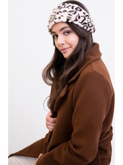 Čelenka s leopardím vzorem Fuzzy Leopard Art Of Polo (Barva beige, Velikost ONE SIZE)