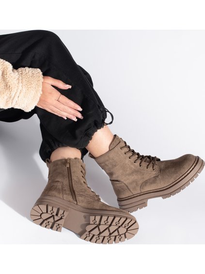 Béžové dámské traperky Sergio Leone