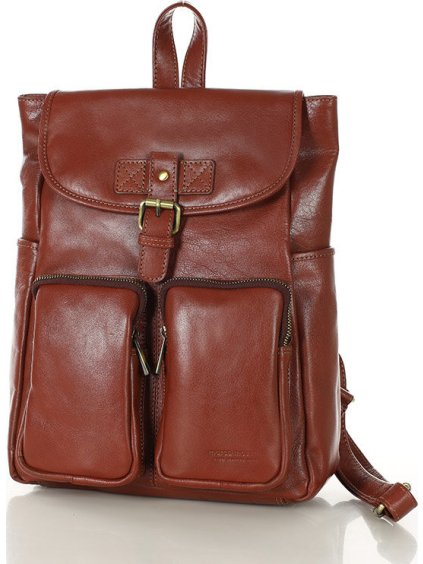 MARCO MAZZINI Hnědý dámský kožený batoh