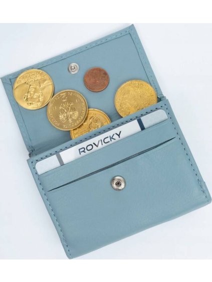 Rovicky světle modrá elegantní peněženka se zapínáním V406
