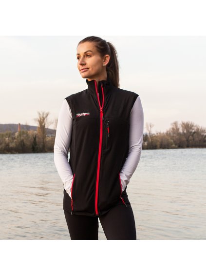 Černá funkční dámská vesta na zip