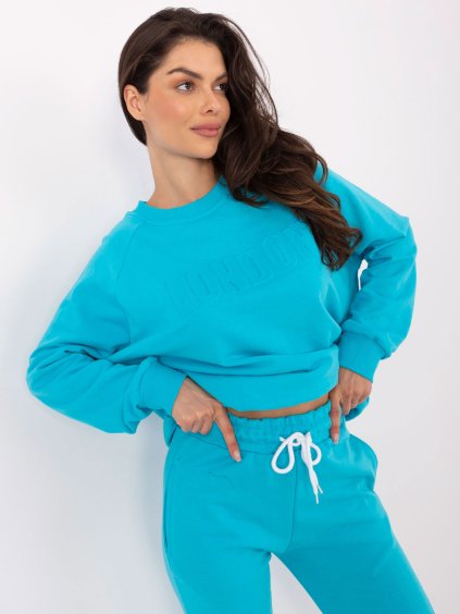 Tyrkysová oversize dámská tepláková souprava