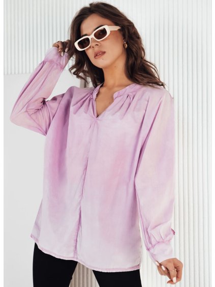 Světle fialová volná bavlněná halenka NEBREDA