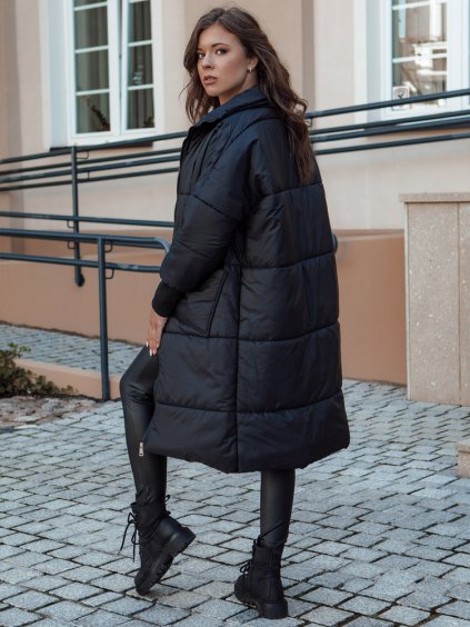 Dámský oversize prošívaný kabát s kapucí NADIA