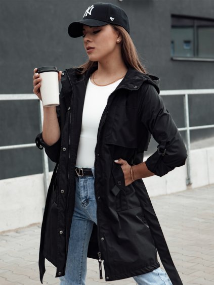 Černá dámská dlouhá parka MODERNS