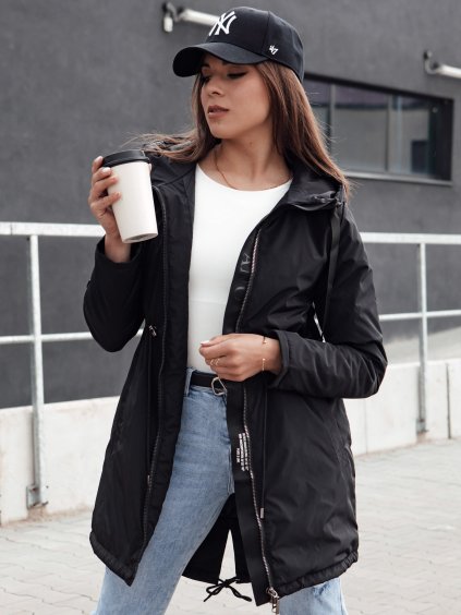 Dámská černá dlouhá přechodová bunda URBANJOY (Velikost S)