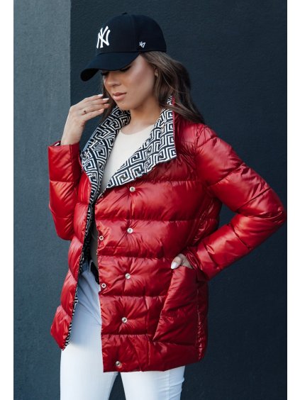 Dámská červená oboustranná prošívaná bunda DELSY