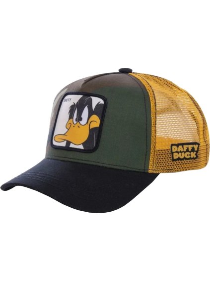 Tmavě zelená pánská kšiltovka Capslab Looney Tunes Daffy Duck Cap (Velikost ONE SIZE)