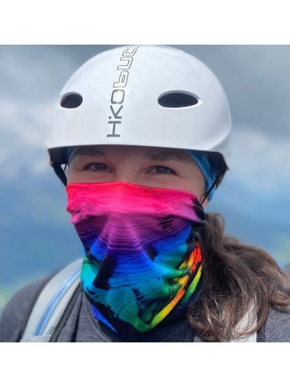 Černý dámský nákrčník s batikovaným vzorem