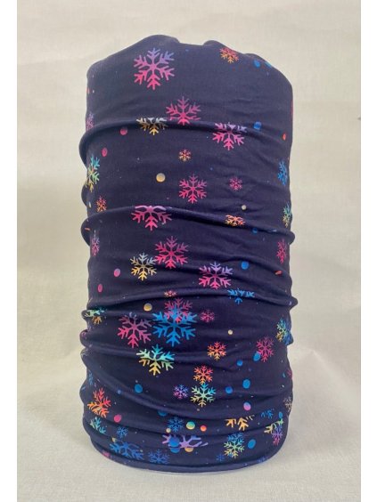 Dámský tmavě modrý nákrčník se vzory