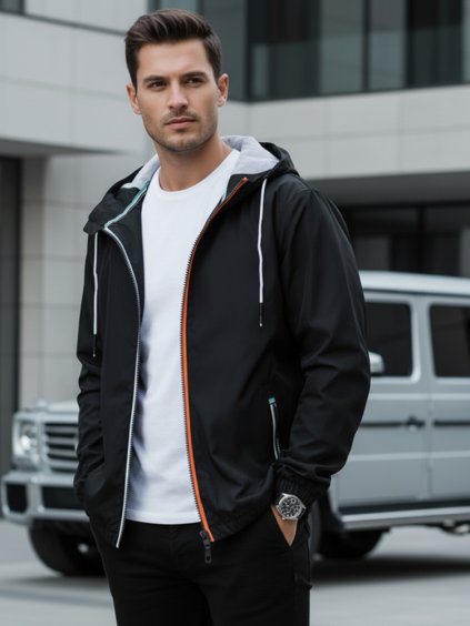 Pánská černá přechodová bunda