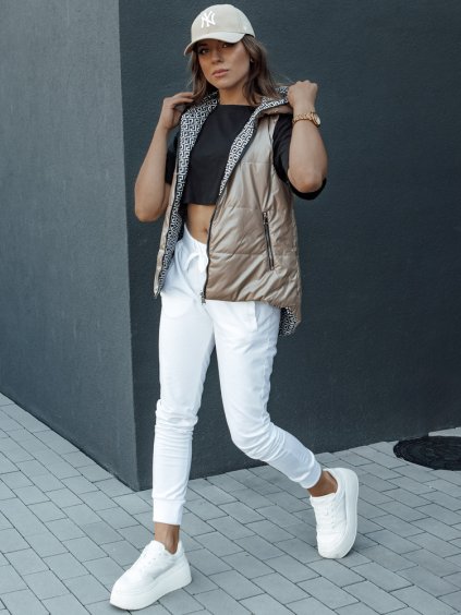 Béžová dámská oboustranná prošívaná vesta ICONVEST