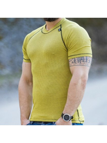 Žluté pánské termo tričko