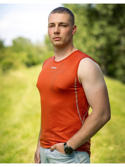 Cihlové pánské tričko QUADRE SCAMPOLO