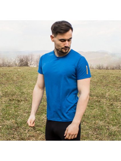 Pánské modré merino tričko