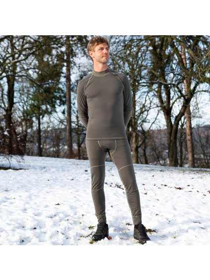 Černé pánské spodky s khaki prošíváním