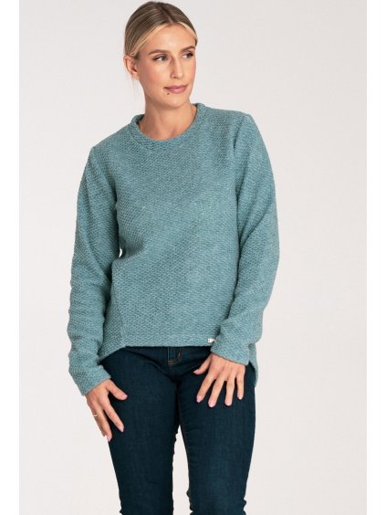 Dámský mátový asymetrický svetr