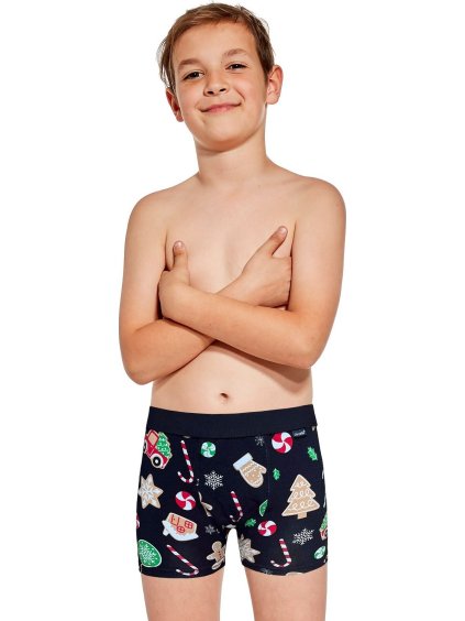 Chlapecké vánoční boxerky Bokserki Cornette Kids Boy (Barva modrá, Velikost 110/116)