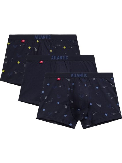 Sada 3 pánských boxerek Atlantic (Velikost 2XL, Barva černá/šedá/modrá)