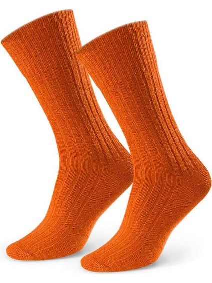 Oranžové vlněné ponožky Art.093