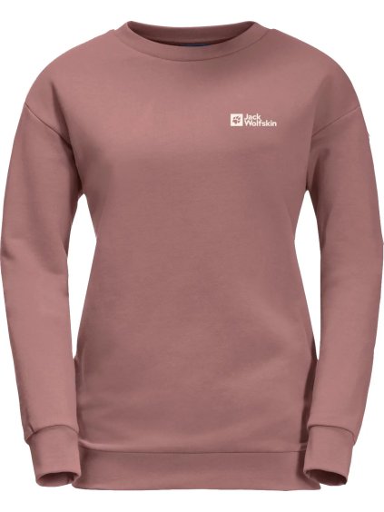 Růžová dámská mikina Jack Wolfskin Essential Crewneck W