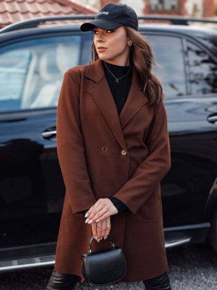 Dámský čokoládový oversize kabát LINNORE