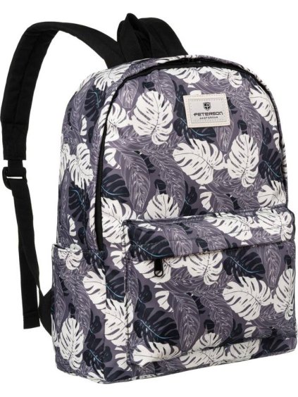Tmavě šedý batoh s květinovým vzorem Peterson