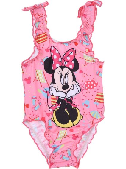 Růžové jednodílné plavky Disney Baby Minnie Mouse (Velikost 81)