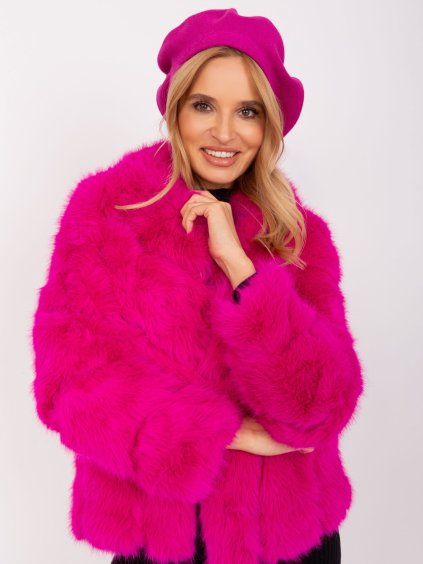 Tmavě růžový stylový baret