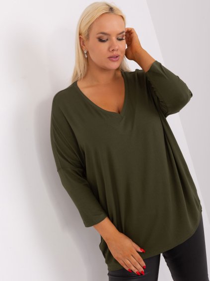 Khaki volná halenka (Velikost ONE SIZE)