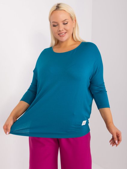 Modrá volná halenka s 3/4 rukávem (Velikost ONE SIZE)
