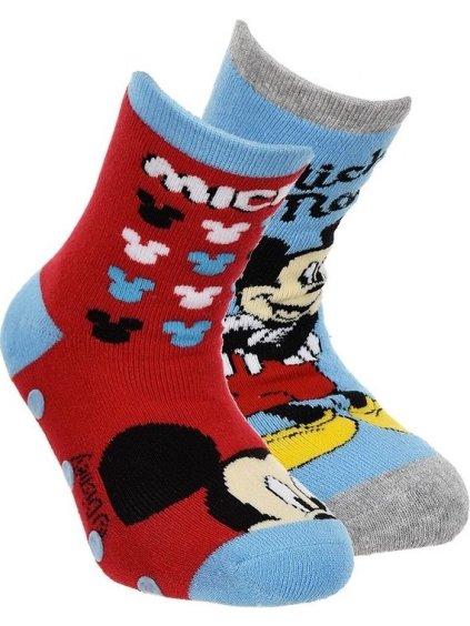Červeno-šedá sada ponožek Mickey (Velikost 23/26)