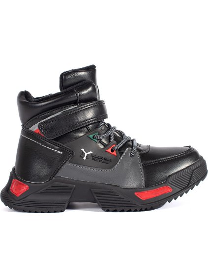 Černé zateplené chlapecké kotníkové boty