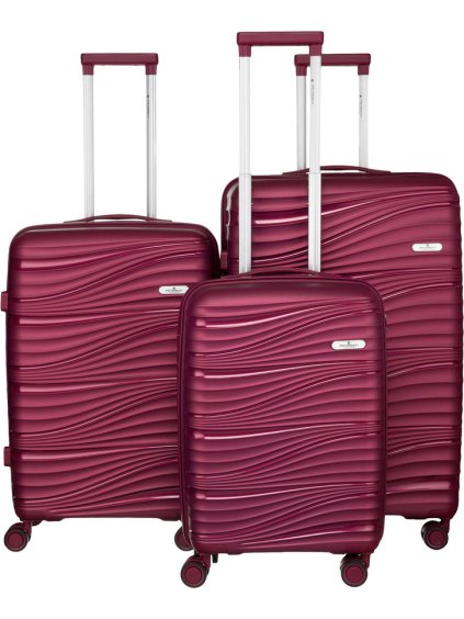 Burgundy 3dílná sada kufrů Peterson