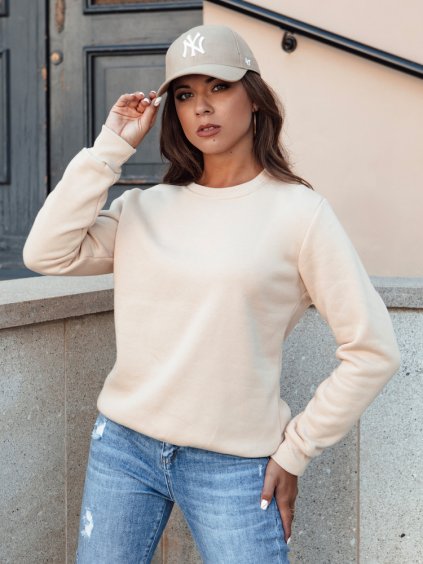 Dámská smetanová mikina bez kapuce FASHION II