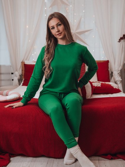Tmavě zelená dámská tepláková souprava MILIAN