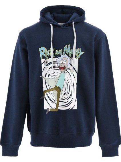 Chlapecká tmavě modrá mikina s kapucí Rick and Morty