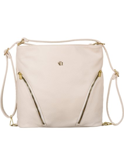 Smetanová elegantní dámská prostorná kabelka Rovicky