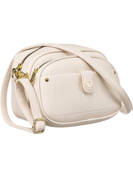 Smetanová dámská crossbody kabelka s odnímatelnou přední taštičkou