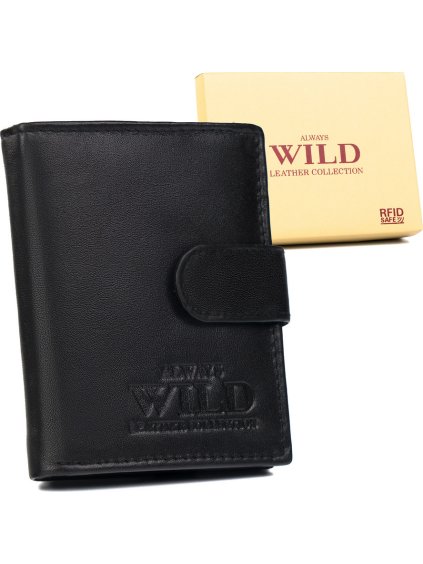 Always Wild Černá elegantní kožená peněženka A176