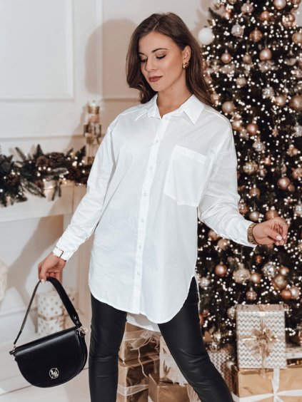 Bílá oversize košile AISMEE (Velikost ONE SIZE)