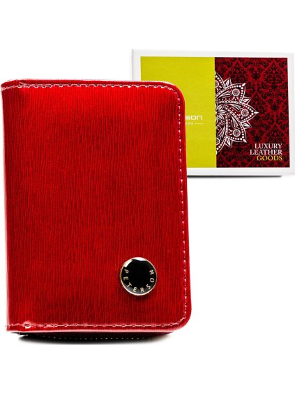 Peterson Červená dámská peněženka z lakované kůže Y748