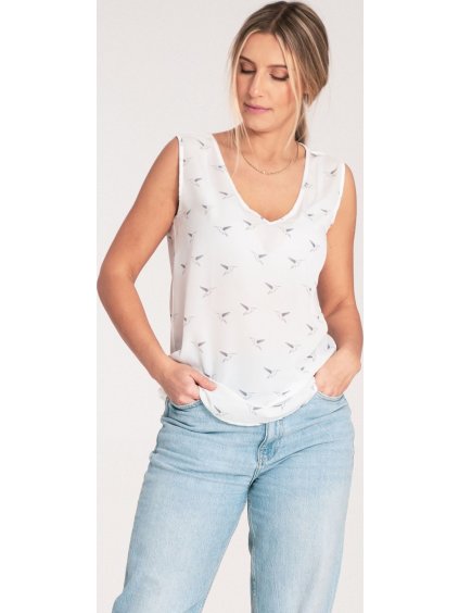 Dámská krémová halenka se vzory