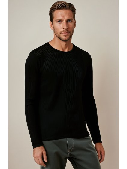 Černý stylový pánský svetr