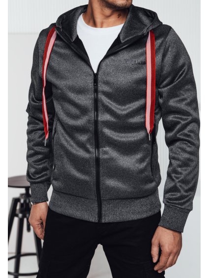 Pánská tmavě šedá mikina s kapucí