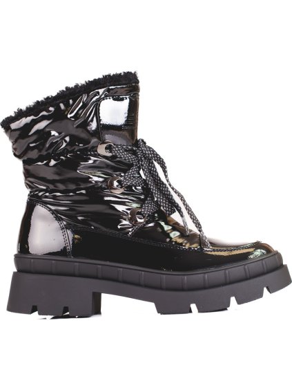 Černé dámské sněhule s kožíškem