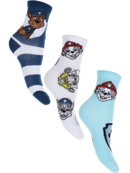 Set chlapeckých ponožek Paw Patrol - bílá/modrá