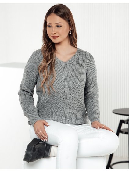 Světle šedý dámský svetr MONAVIA